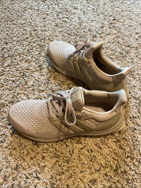 adidas Ultra Boost Beige Knit Lace-Up Sneakers